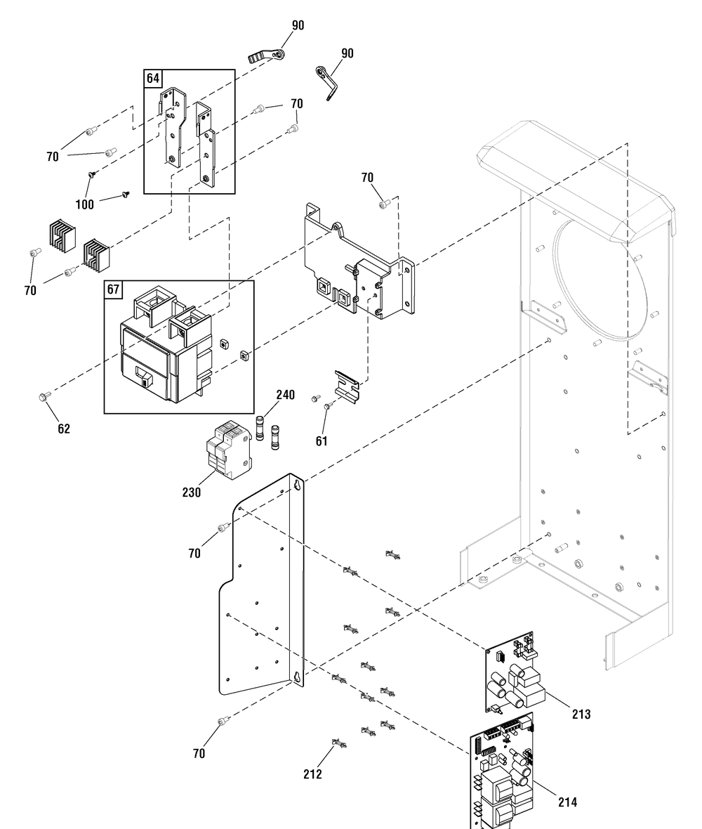 Circuit Board And Breaker Group Diagram and Parts List for 071095-00  Briggs and Stratton Generator
